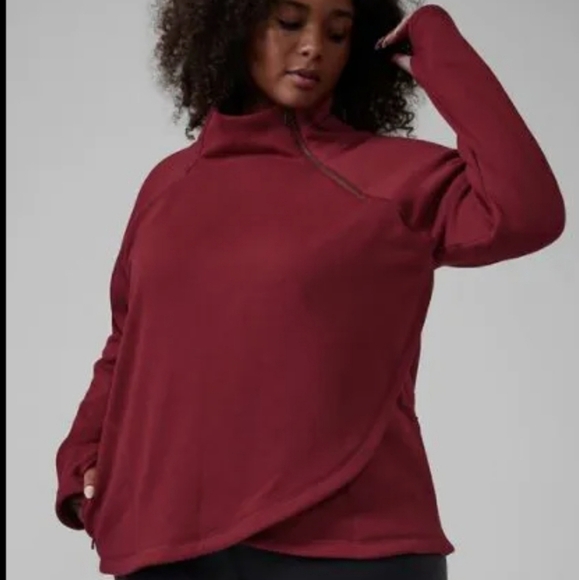 Athleta Cozy Karma Asym Pullover 2X Decadent Red - Picture 1 of 12